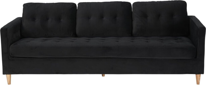 Marino sofa 3 seter velour svart.