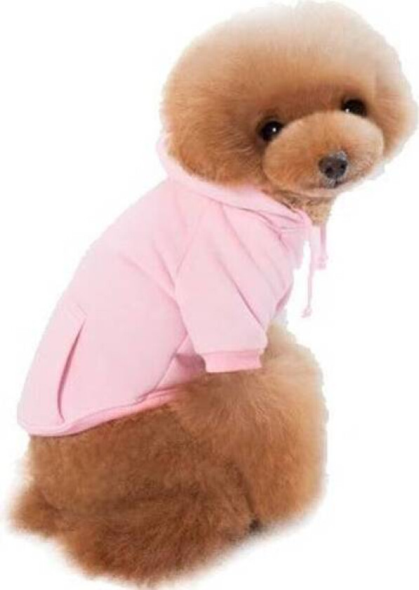 Bilde av Lys rosa hettegenser med knapper til hund