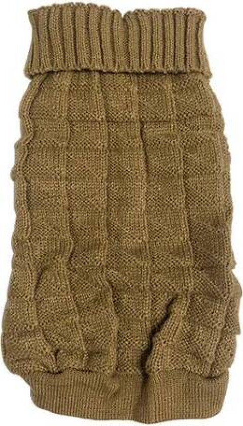Rutestrikket hundegenser, mørk beige