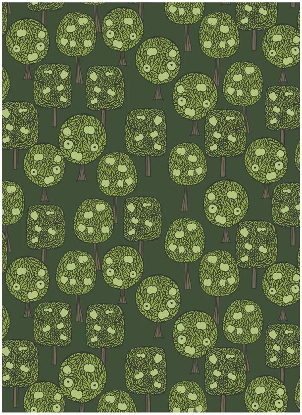 Äppelskogen voksduk Mørkegrønn