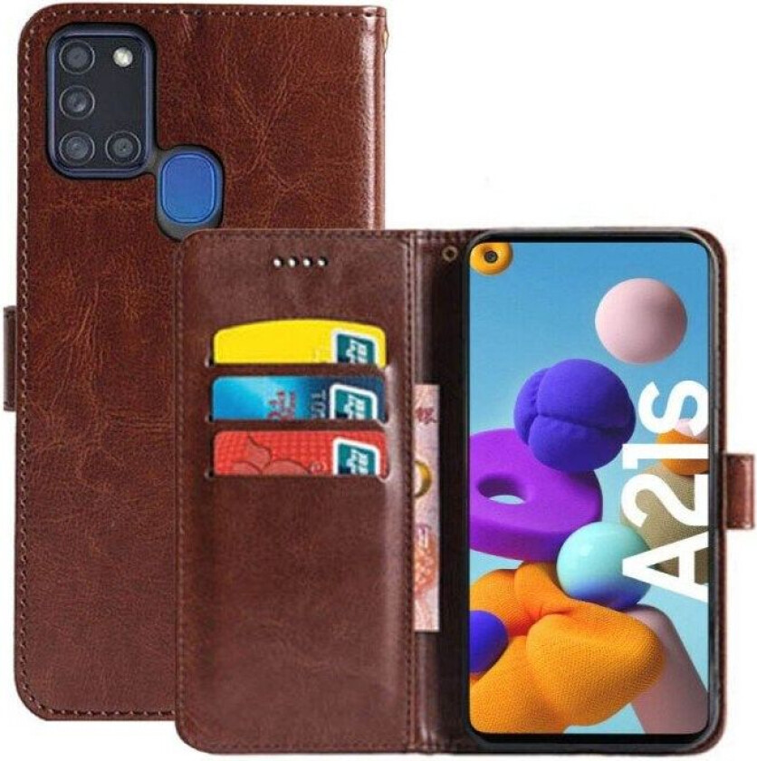 Lommebokdeksel 3-kort Samsung Galaxy A21s (SM-A217F) : Farge - brun