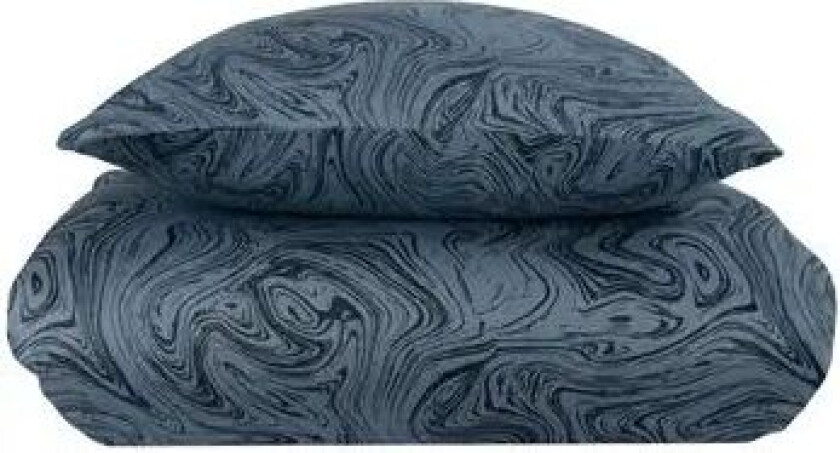 Sateng sengesett - 140x220 cm - 100% Bomullssateng - Marble dark blue