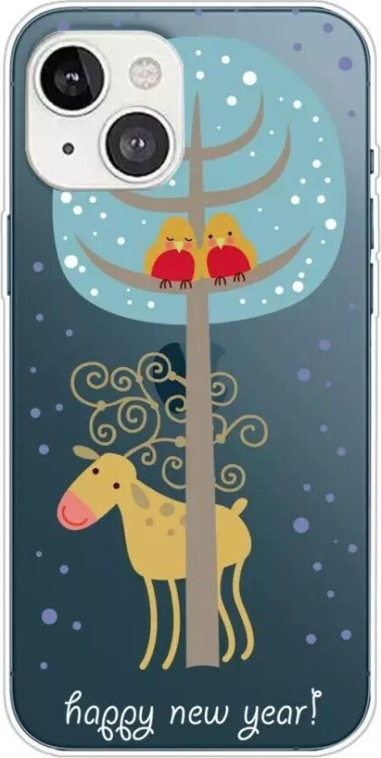 iPhone 13 Plast Jul Deksel - Gjennomsiktig - Happy New Year