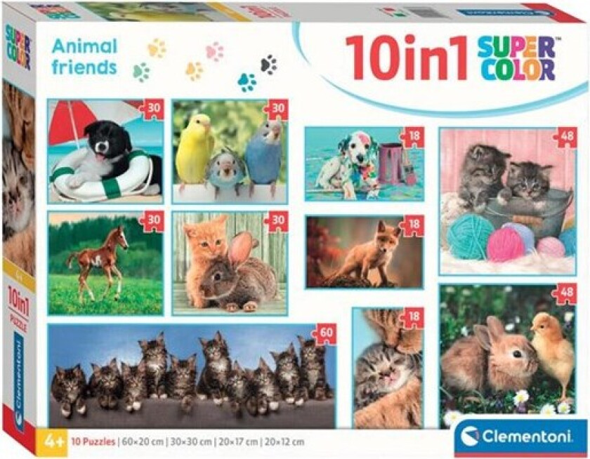 Jigsaw Puzzle Super Color 10in1 Animal Friends Gulv