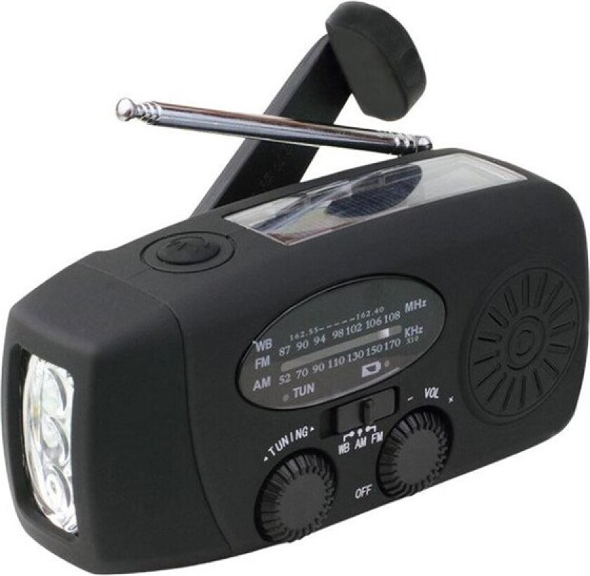 Emergency Solar Radio - Black - AM/FM - Mono - Svart