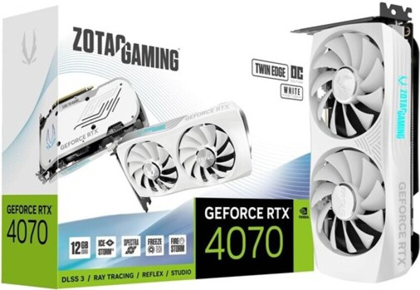 GeForce RTX 4070 Twin Edge OC White - 12GB GDDR6X RAM - Grafikkort