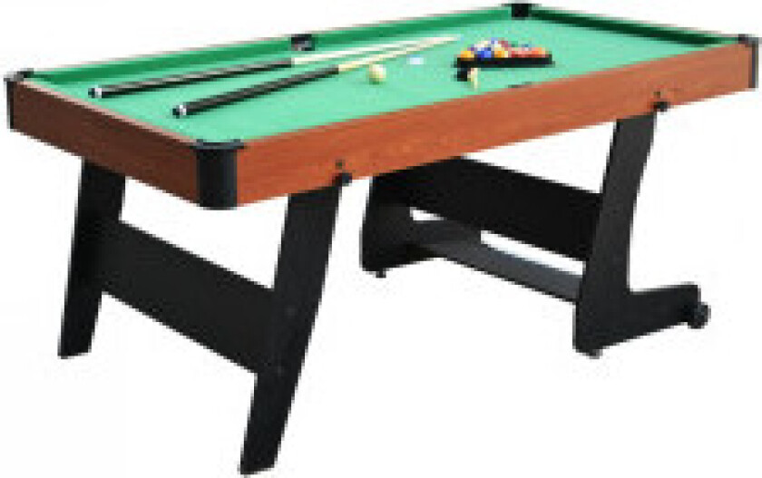 6 FT biljardbord med tilbehør, sammenleggbart og slitesterkt