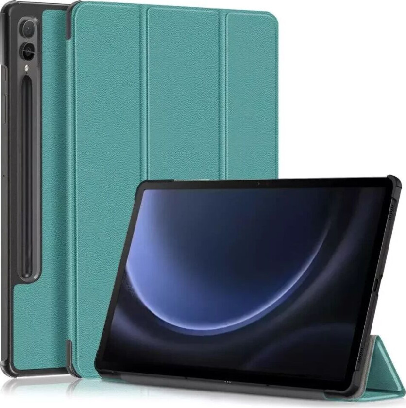 Samsung Galaxy Tab S9 FE+ (Plus) Tri-Fold Skinn Deksel m. Stativfunksjon - Grønn