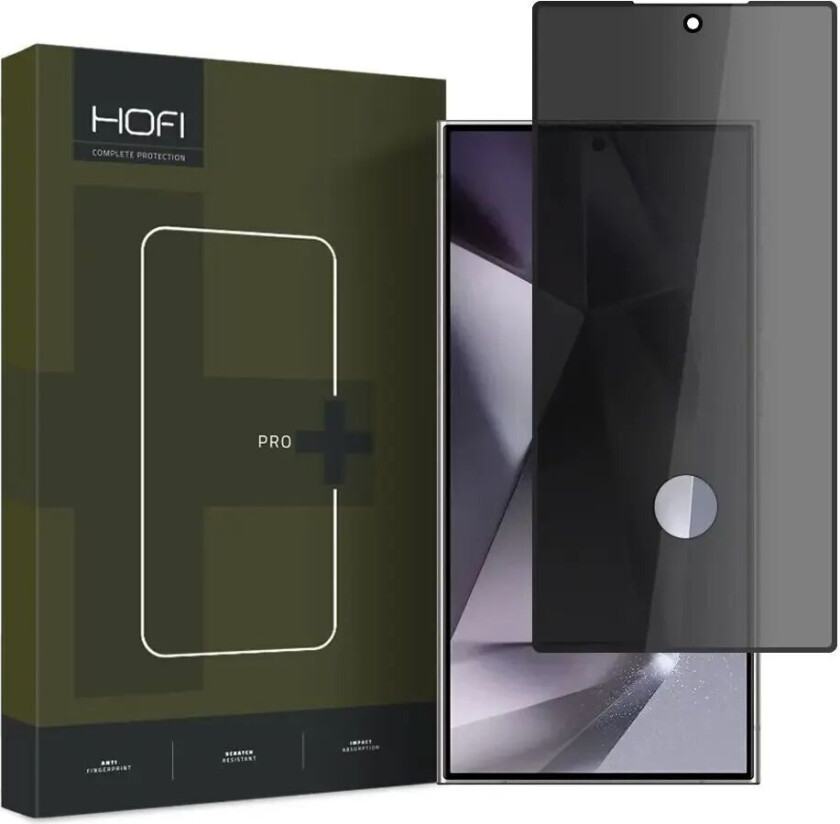 Hofi Samsung Galaxy S24 Ultra Glass Pro+ Skjermbeskyttelse med Privacy - Case Friendly - Gjennomsiktig / Svart Kant