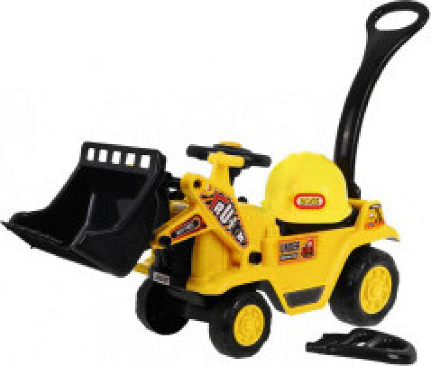 Byggekjøretøy med potte og justerbar hjelm