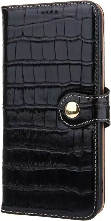 iPhone 11 Skinn Deksel m. Krokodille Tekstur - Svart