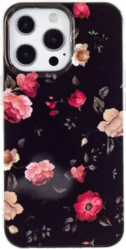iPhone 15 Pro Selvlysende Fleksibelt Deksel av Plast med Trykk - Blomster