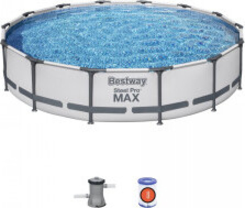 14' Steel Pro MAX bassengsett - enkelt oppsett, holdbare 3-lags vegger