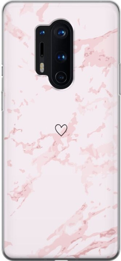 Mobildeksel til OnePlus 8 Pro med Rosa Hjerte motiv