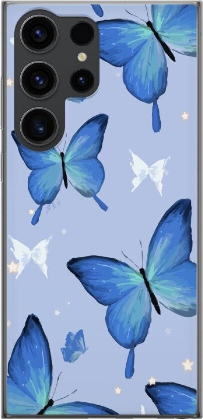 Mobildeksel til Samsung Galaxy S24 Ultra med Blå sommerfugler motiv