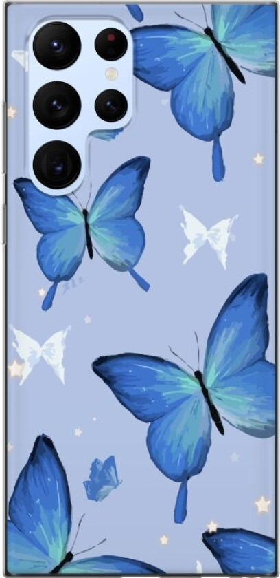 Mobildeksel til Samsung Galaxy S22 Ultra 5G med Blå sommerfugler motiv
