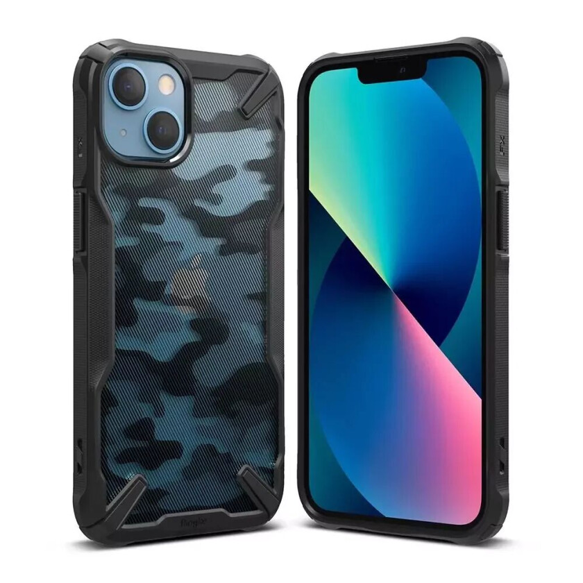 iPhone 13 Fusion X Deksel - Camo Svart / Gjennomsiktig