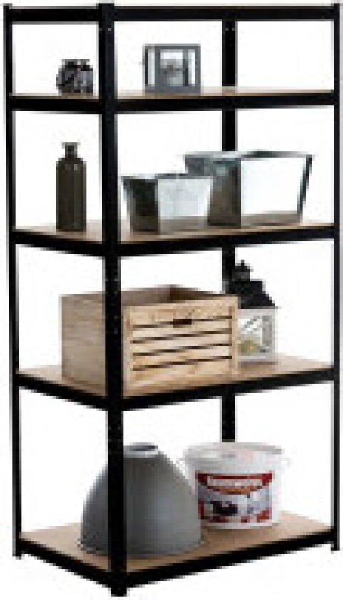 Oppbevaringshylle STOR 90x45x180 cm Svart