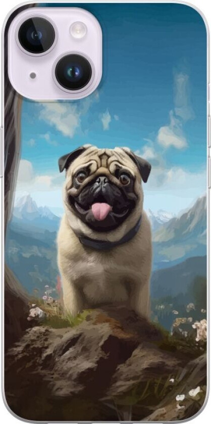 Mobildeksel til Apple iPhone 14 med Glad Hund motiv