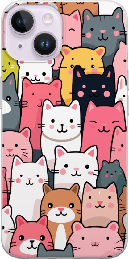 Mobildeksel til Apple iPhone 14 med Kattmønster motiv