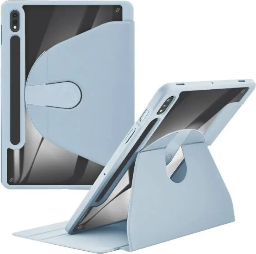 Samsung Galaxy Tab S9+ (Plus) / S9 FE+ (Plus) Hybrid Flip Deksel - Blå / Gjennomsiktig