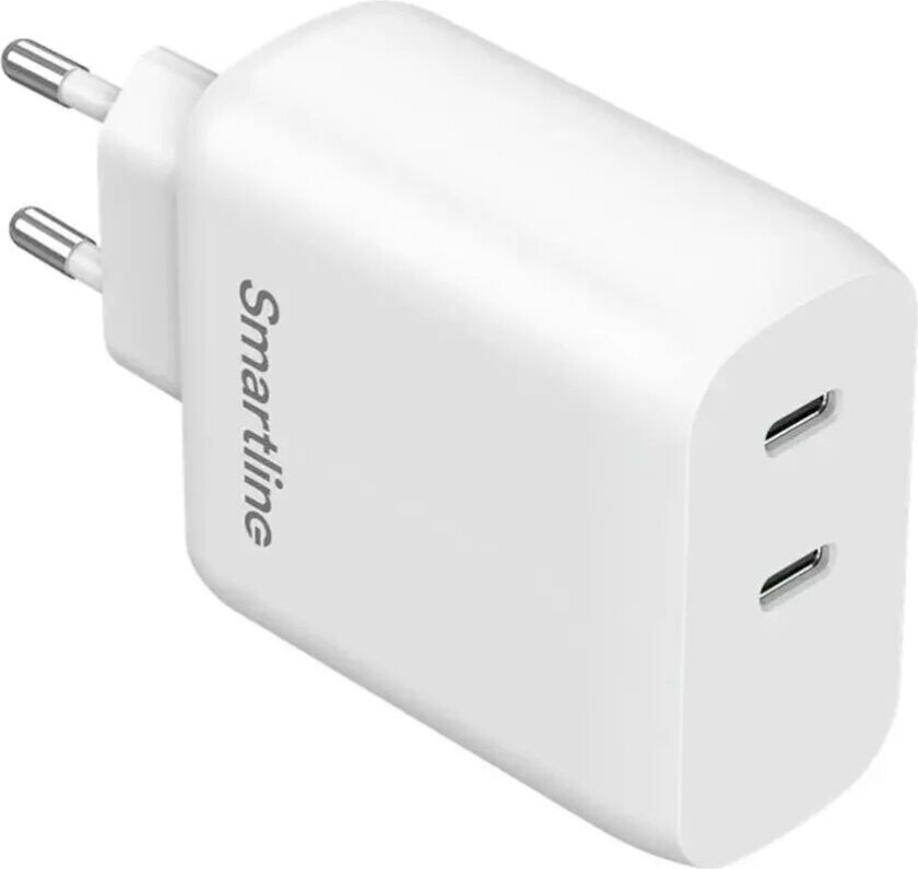 4smarts Smartline Hurtiglader 35W PD 2 x USB-C - Hvit