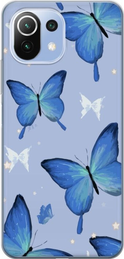 Mobildeksel til Xiaomi 11 Lite 5G NE med Blå sommerfugler motiv