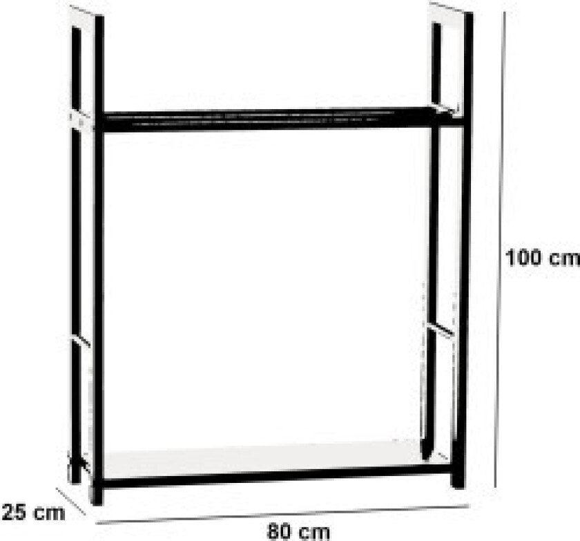 Vedstativ Snø 100x80x25 Svart