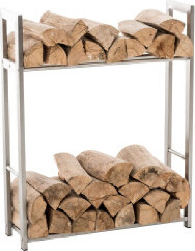 Vedstativ Snø 100x80x25 Rustfritt Stål
