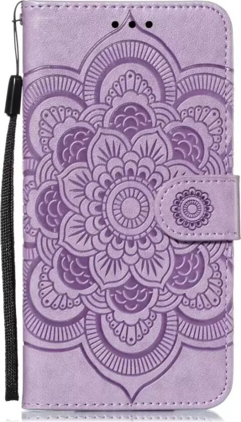 iPhone 11 Skinn Flip Deksel - Mandala Mønster Lilla