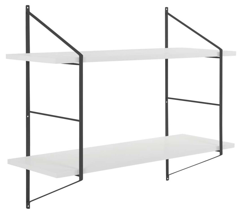 Belfast hylle vegghylle 2 hyller hvit.