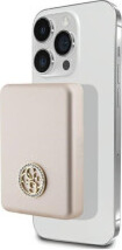 Guess 4G Strassed Metal Logo MagSafe - Power Bank induktiv 3000 mAh 5W MagSafe