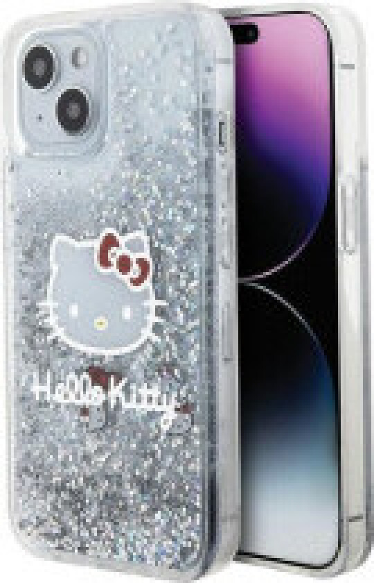 Hello Kitty Liquid Glitter Charms Kitty Head - iPhone 15-deksel