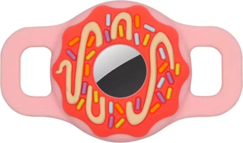 AirTag Silikondeksel til Dyrehalsbånd - Str S - Rosa Donut