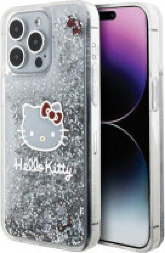 Hello Kitty Liquid Glitter Charms Kitty Head - iPhone 15 Pro Max-deksel