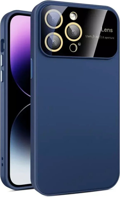 iPhone 15 Pro Hybrid Plastdeksel m. Innebygd Kamerabeskytter - Mørke Blå