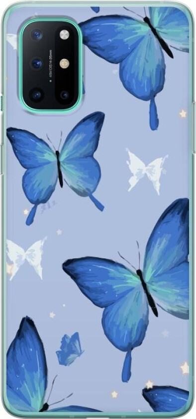 Mobildeksel til OnePlus 8T med Blå sommerfugler motiv