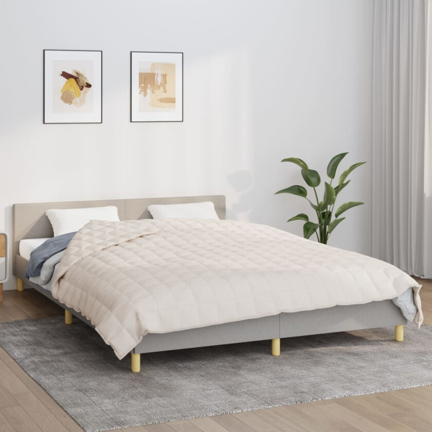 Vektdyne kremhvit 200x225 cm 9 kg stoff