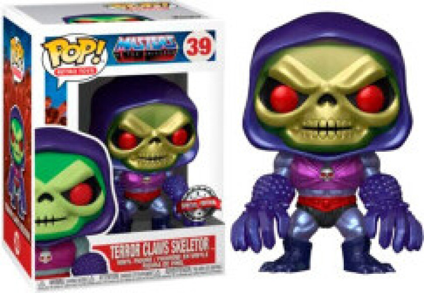 POP-figur av Masters of the Universe Skeletor med Terror Claws Metallic Exclusive