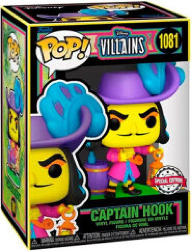POP-figur Disney Villains Hook Black Light Exclusive