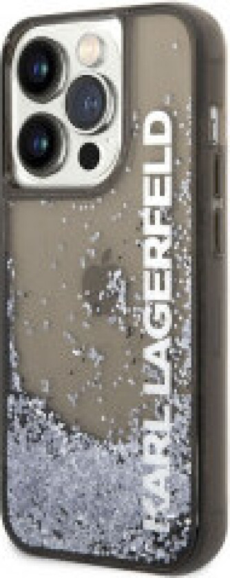 Karl Lagerfeld Liquid Glitter Gjennomsiktig, langstrakt logoveske - Deksel til iPhone 14 Pro
