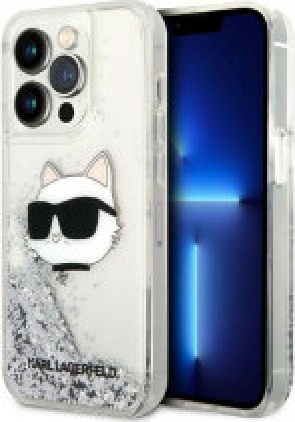 Karl Lagerfeld Liquid Glitter NFT Choupette Head - Deksel til iPhone 14 Pro Max