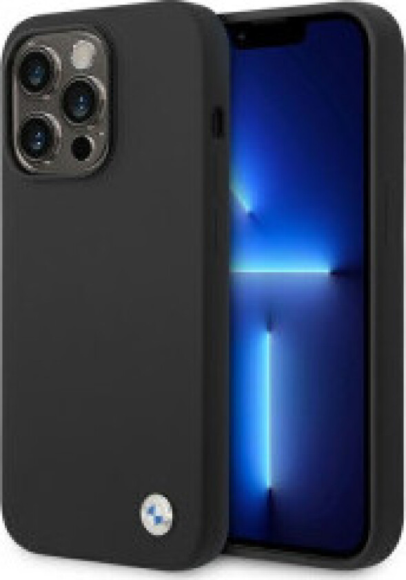 BMW flytende silikondeksel metalllogo for iPhone 14 Pro