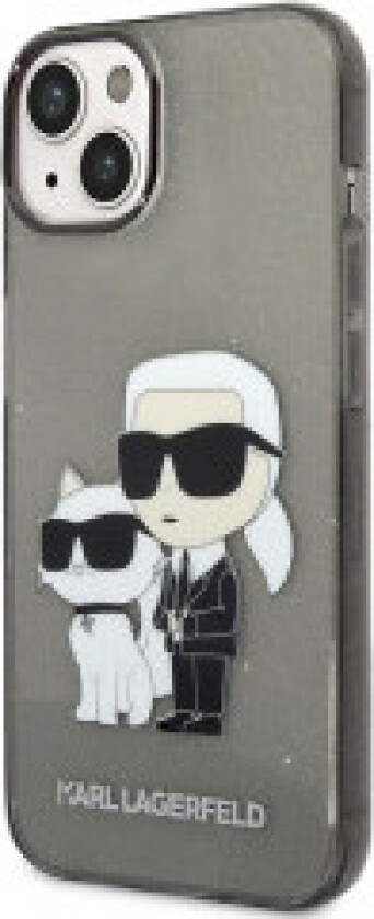 Karl Lagerfeld IML Glitter NFT Karl & Choupette - Deksel til iPhone 14 Plus