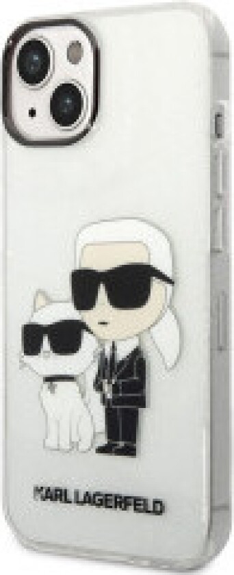 Karl Lagerfeld IML Glitter NFT Karl & Choupette - Deksel til iPhone 14 Plus