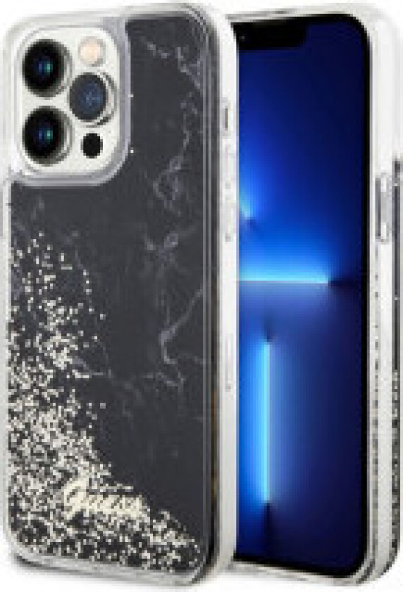Guess Liquid Glitter Marble - Deksel til iPhone 14 Pro Max