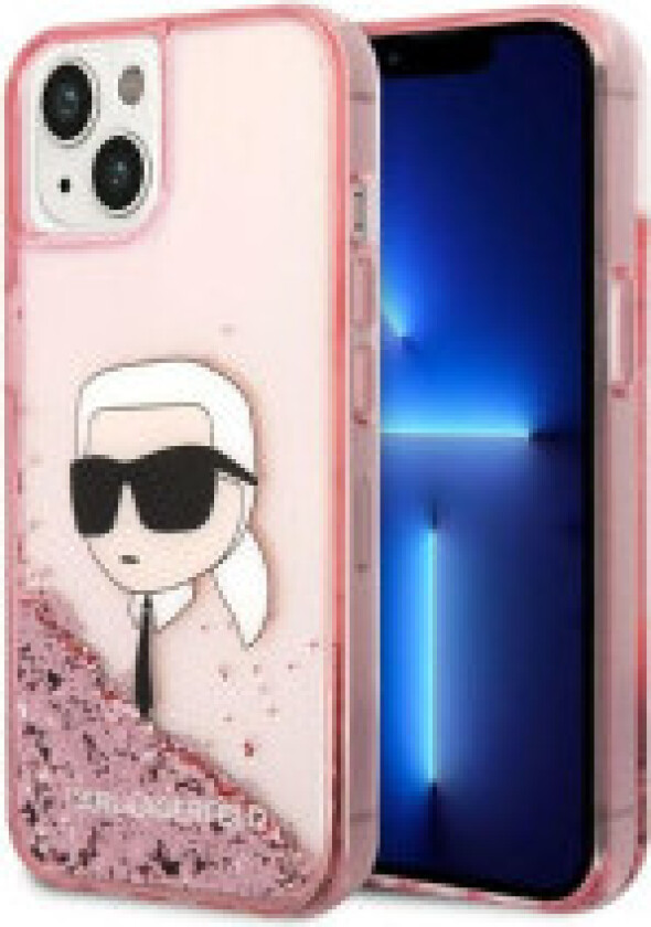 Karl Lagerfeld Liquid Glitter NFT Karl's Head - Deksel til iPhone 14 Plus