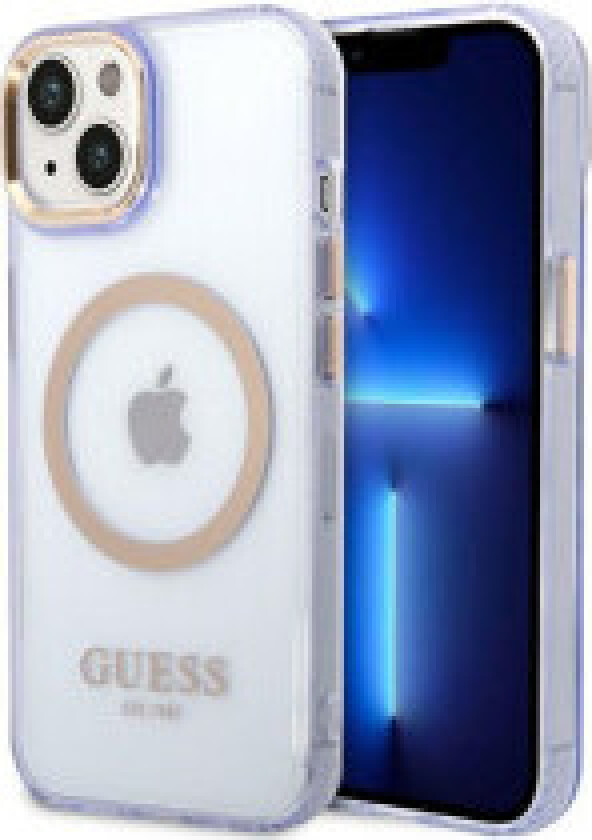 Guess Gold Outline Translucent MagSafe - Deksel til iPhone 14