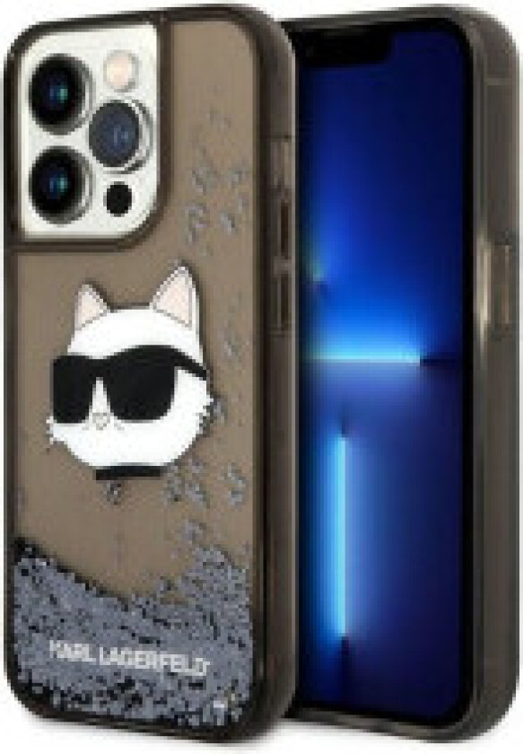 Karl Lagerfeld Liquid Glitter NFT Choupette Head - Deksel til iPhone 14 Pro Max