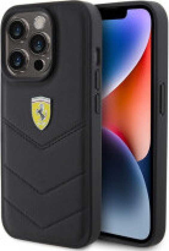 Ferrari Quilted Metal Logo - Deksel til iPhone 15 Pro